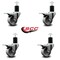 Service Caster 3'' Semi Steel Swivel 1-3/4'' Expanding Stem Caster Set Total Lock Brake, 4PK SCC-EXTTL20S314-SSS-134-4 - alternate 2